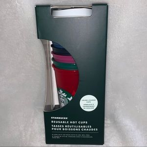 Starbucks Reusable Hot Cups Holiday Color Change Set of 6 With Lid Christmas Cup